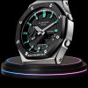 g shock tiffany collection silver black case black with black face blue rubber band 3