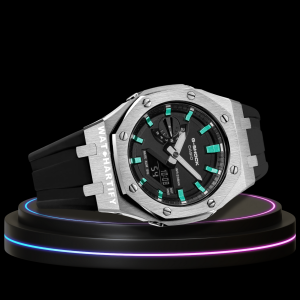 g shock tiffany collection silver case black with black face black rubber band g shock tiffany collection silver case black with black face black rubber band