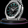 g shock tiffany collection silver case black with black face black rubber band 3