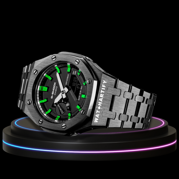 g shock titanium collection metal band mod with black face metallic green g shock titanium collection metal band mod with black face metallic green