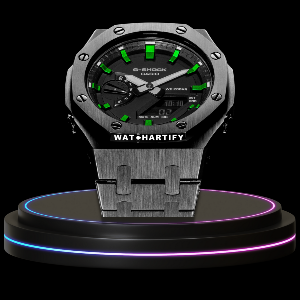 g shock titanium collection metal band mod with black face metallic green 2 g shock titanium collection metal band mod with black face metallic green 2