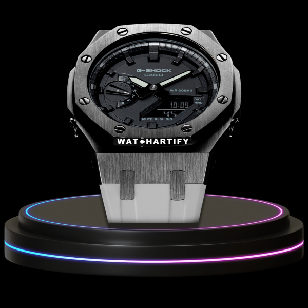 g shock titanium collection mod with black face whiterubber 2