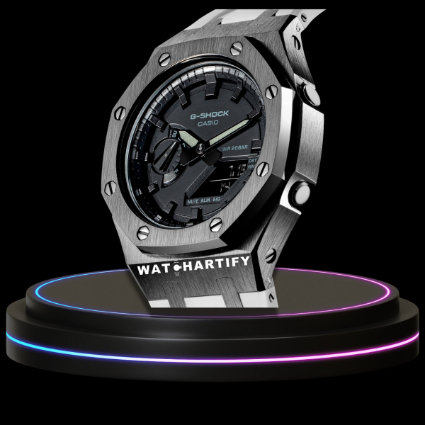 g shock titanium collection mod with black face whiterubber 3