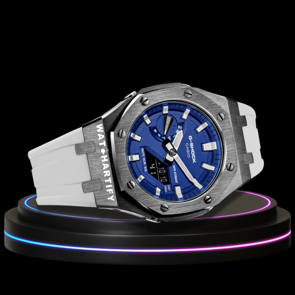 g shock titanium collection mod with light blue face white time marker white rubber g shock titanium collection mod with light blue face white time marker white rubber