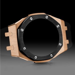 G-shock GA-2100 Series Mod Stainless Steel Case - Rose Gold Black - watchartify