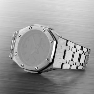 g shockga 2100seriesmodstainlesssteelkitset silver G-shock GA-2100 Series Mod Stainless Steel Kit Set - Silver - watchartify