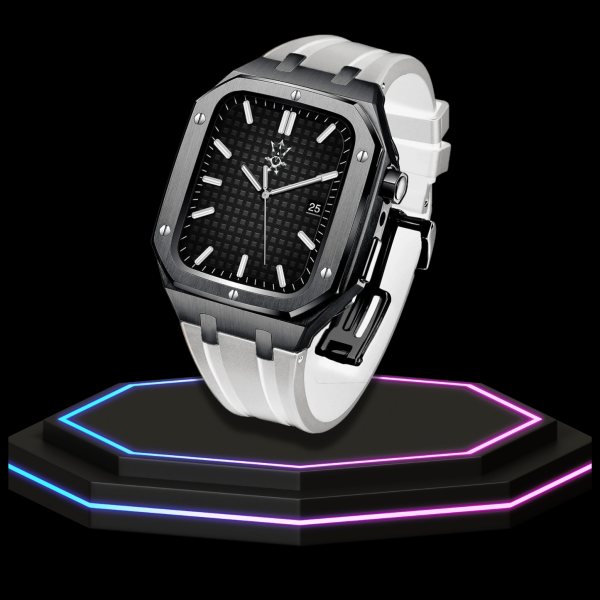 piguteseries nowatermark Apple Watch Case 44MM - GONDOLO Series Dark | Snow White Rubber