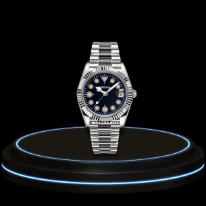 seiko mod datejust arabic 1 SEIKO Mod Datejust Collection Midnight Black Soft Latte Points Dial NH35 Automatic Movement Silver Dark Stainless Steel Strap