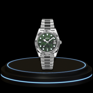 seiko mod datejust arabic 2 SEIKO Mod Datejust Collection Green Paint Dial NH35 Automatic Movement Silver Dark Stainless Steel Strap