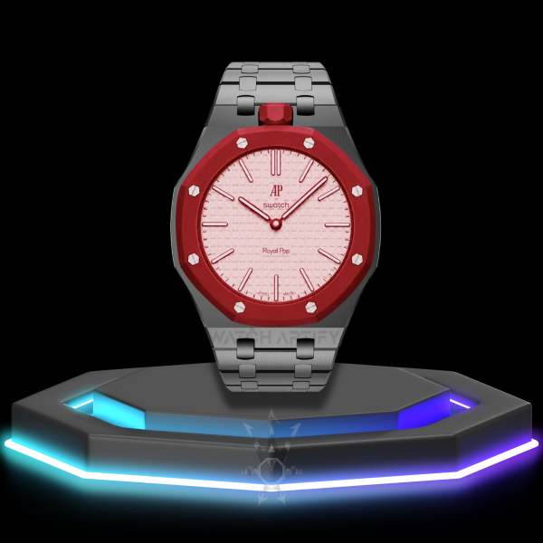 AP x Swatch | Royal Pop Series Claret Dial | Dark Grey Stainless Steel Strap