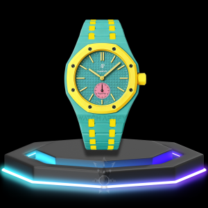 AP x Swatch | Royal Pop Series Yellow Dial | Light Green Yellow Rainbow Stainless Steel Strap