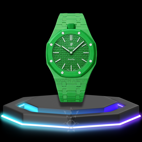 26 AP x Swatch | Royal Pop Series Dark Green Dial | Dark Green Stainless Steel Strap