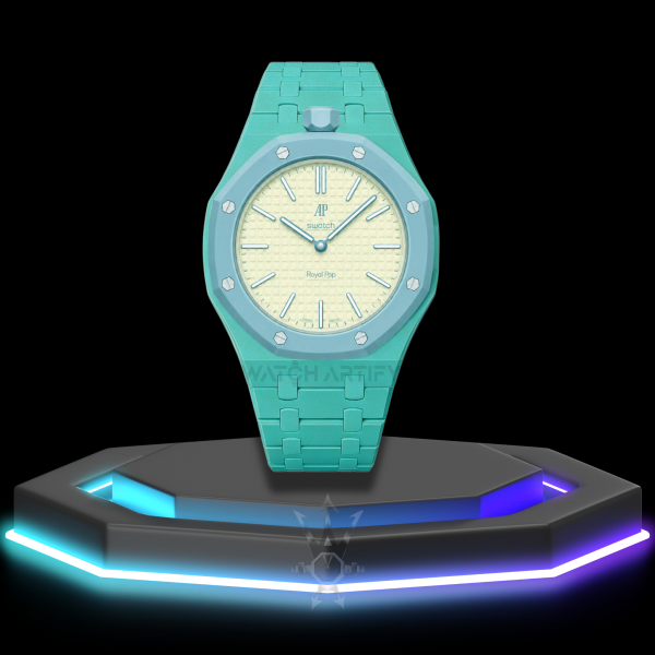 38 AP x Swatch | Royal Pop Series Pale Green Dial | Light Green Stainless Steel Strap