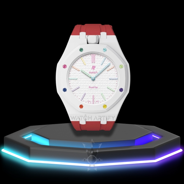 AP x Swatch | Royal Pop Series White Dial | Claret Silicone Bracelet