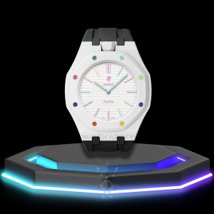 45 AP x Swatch | Royal Pop Series White Dial | Black Silicone Bracelet