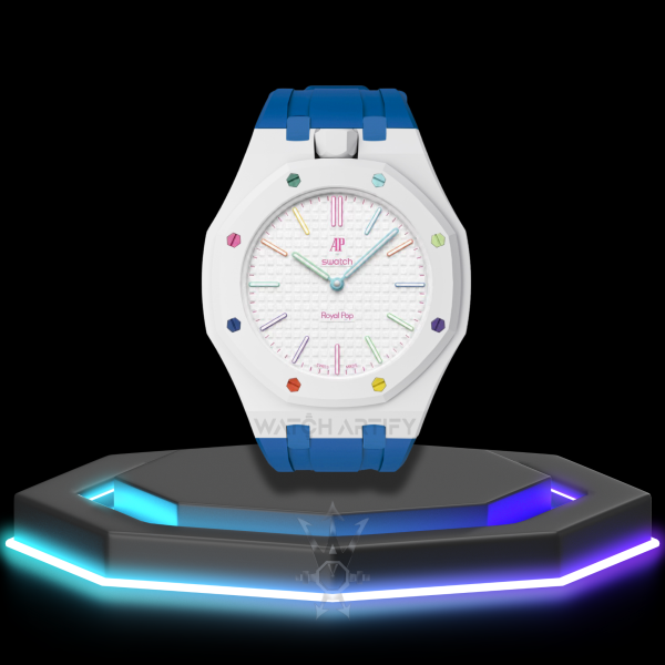 AP x Swatch | Royal Pop Series White Dial | Blue Silicone Bracelet