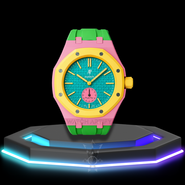 48 AP x Swatch | Royal Pop Series Yellow Dial | Green Silicone Bracelet
