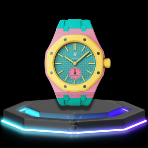 50 AP x Swatch | Royal Pop Series Yellow Dial | Tiffany Blue Silicone Bracelet