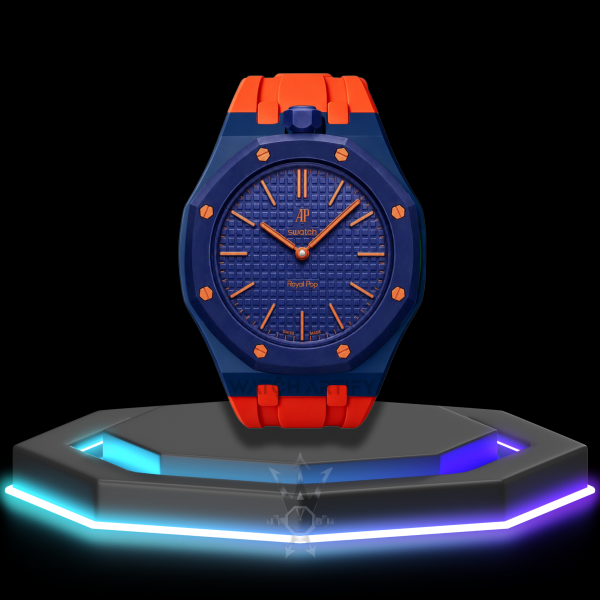 56 AP x Swatch | Royal Pop Series Dark Green Dial with Screw-in Crown | Dark Orange Silicone Bracelet