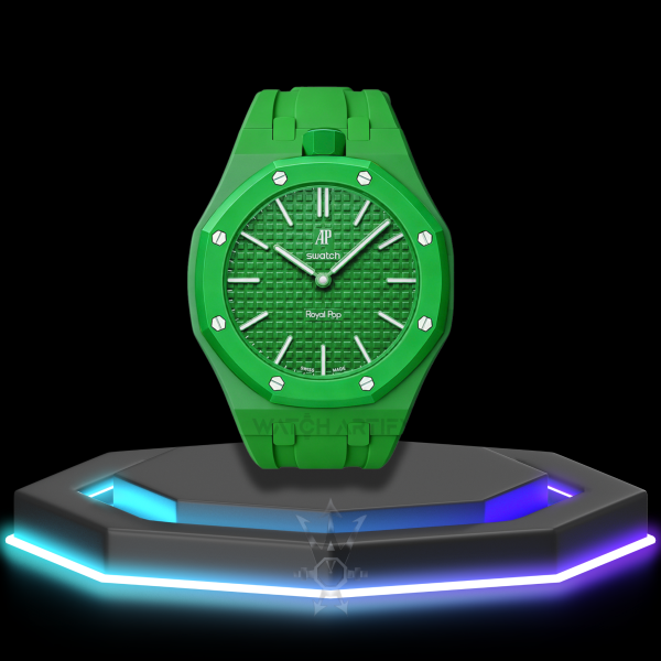 AP x Swatch | Royal Pop Series Dark Green Dial with Screw-in Crown | Dark Green Silicone Bracelet