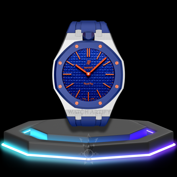 7 AP x Swatch | Royal Pop Series Dark Blue Dial | Dark Blue Silicone Bracelet
