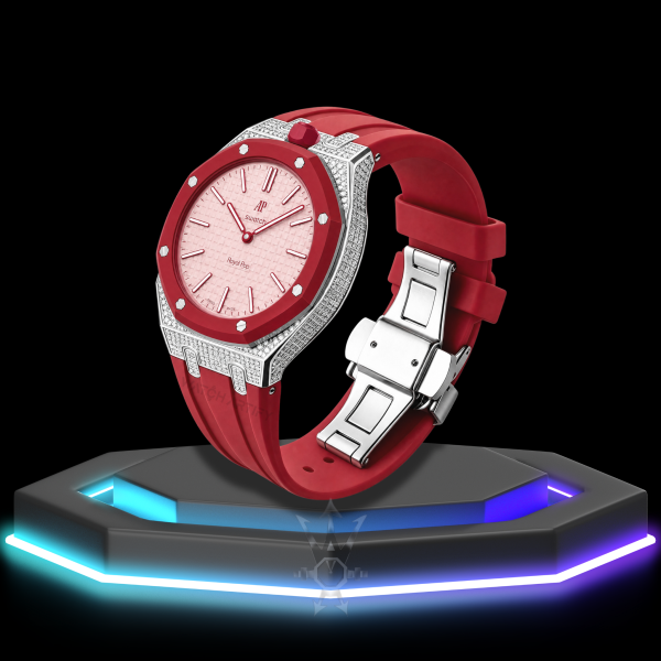 74 AP x Swatch | Royal Pop Series Red Dial with Moissanite | Red Silicone Bracelet
