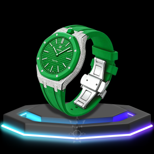 75 AP x Swatch | Royal Pop Series Dark Green Dial with Moissanite | Dark Green Silicone Bracelet