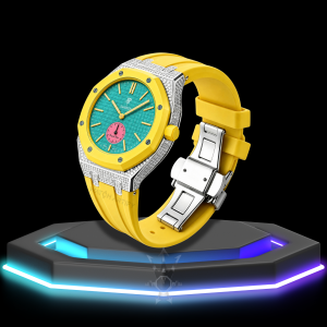 76 AP x Swatch | Royal Pop Series Yellow Dial with Moissanite | Yellow Silicone Bracelet
