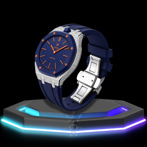 78 AP x Swatch | Royal Pop Series Dark Blue Dial with Moissanite | Dark Blue Silicone Bracelet