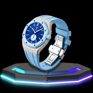 79 AP x Swatch | Royal Pop Series Light Blue Dial with Moissanite | Light Blue Silicone Bracelet