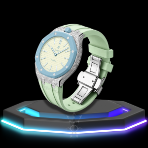 83 AP x Swatch | Royal Pop Series Pale Blue Dial with Moissanite | Pale Green Silicone Bracelet