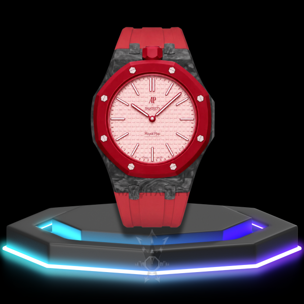 88 AP x Swatch | Royal Pop Series Red Dial with Carbon Fiber | Red Silicone Bracelet