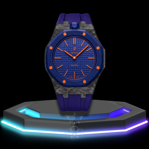 91 AP x Swatch | Royal Pop Series Dark Blue Dial with Carbon Fiber | Dark Blue Silicone Bracelet