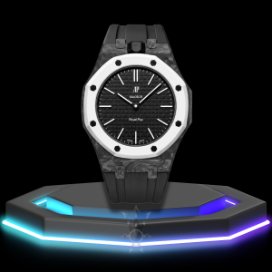 92 AP x Swatch | Royal Pop Series White Dial with Carbon Fiber | Black Silicone Bracelet