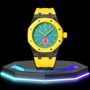 97 AP x Swatch | Royal Pop Series Yellow Dial with Carbon Fiber | Yellow Silicone Bracelet